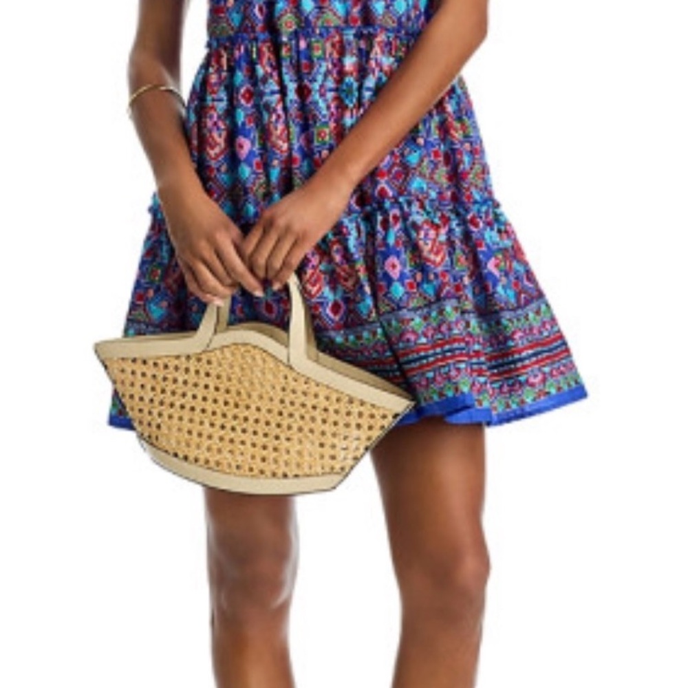 Aqua Summer Dress, Blue Mosaic print